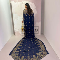 Afluent Faduma (Navy Bleu)-Chiffon Bridal Dirac (PRE-ORDER)