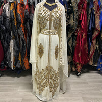 Nikkah Kaftan Dress I (white and Gold)