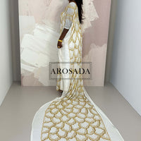 PRE-ORDER Glorius Habon (White and Gold)-Chiffon Bridal Dirac