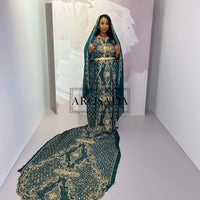 PRE-ORDER Glory Amina (Emereld green)-Satin Bridal Dirac