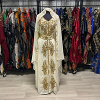 Nikkah Kaftan Dress II (white and Gold)