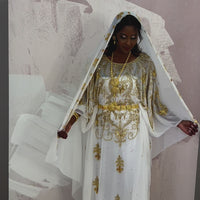 PRE-ORDER Sapphire (White and Gold)-Chiffon Bridal Dirac