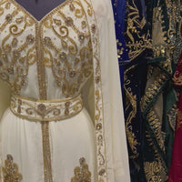 Nikkah Kaftan Dress I (white and Gold)